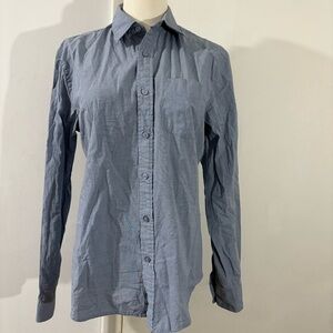 Guess Los Angeles Women’s Sz XS Blue Button Down Shirt Long Sleeve Y2K Classic